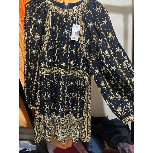 NWT Ulla Johnson Daya Embroidered Linen-Cotton Blend Mini Dress - Picture 5 of 16